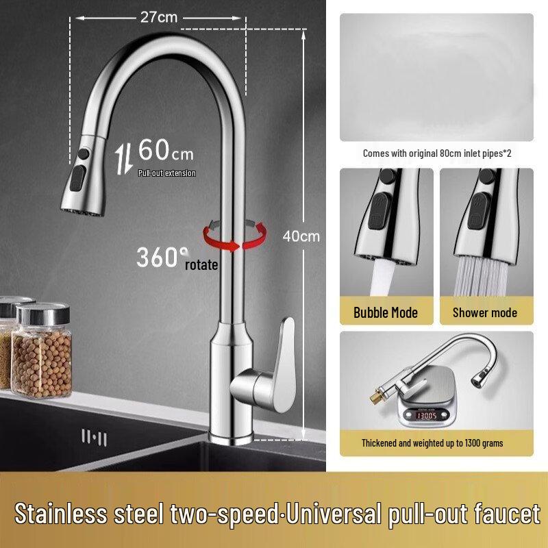 

TLXT Stainless Steel Pull-Out Kitchen Faucet