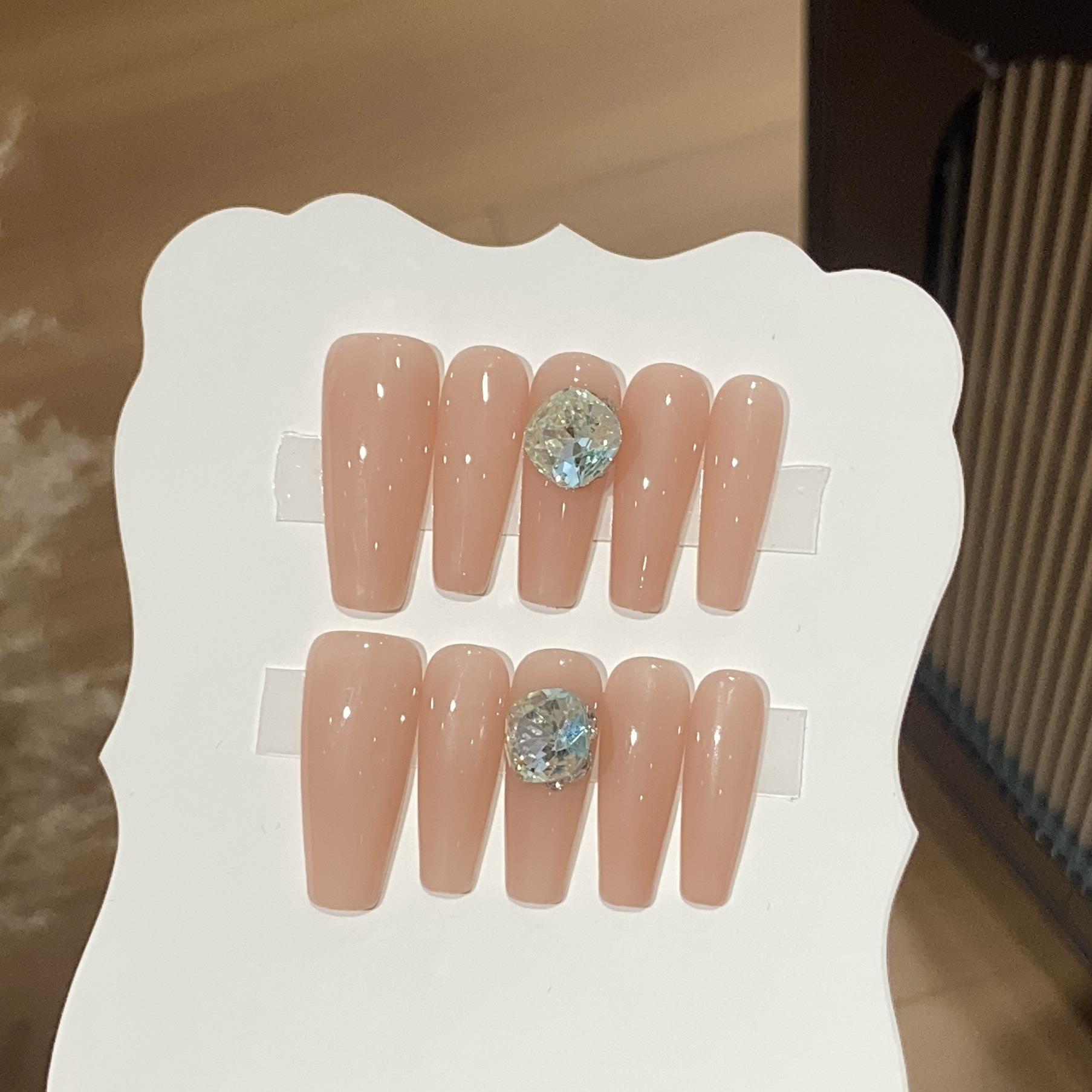 

Ежедневный простой отбеливающий чай с корицей и молоком, квадратный бриллиант, универсальный маникюр, чистый телесный, съемный, носимый, броня L