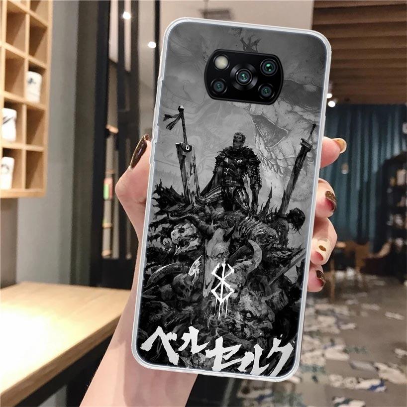 Black White G-Guts B-Berserks Soft Phone Case For Xiaomi Poco X3 X5 X6 X7 Pro X4 NFC F7 Ultra F6 F5 M6 M5S M4 M3 F4 Gt F3 Fundas