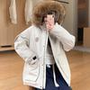 Tooling Parker Cotton Clothes Women's Winter Design Sense Medium and Long Hooded Big Fur Collar Thickened Loose Cotton Coat
