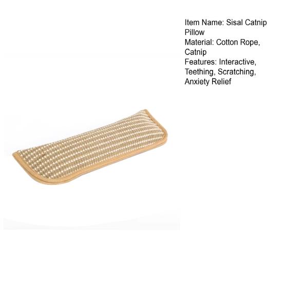 Yousheng 2Pcs Catnip Pillows for Cats Natural Sisal Scratching Pillow Toy Bite Resistant Kitten Kicker Toy for Indoor Cats Scratching Chewing Teething