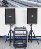 Adjustable Speaker Floor Stand for 10, 12, 15-Inch Speakers with Triangle Base and Foot Stand
