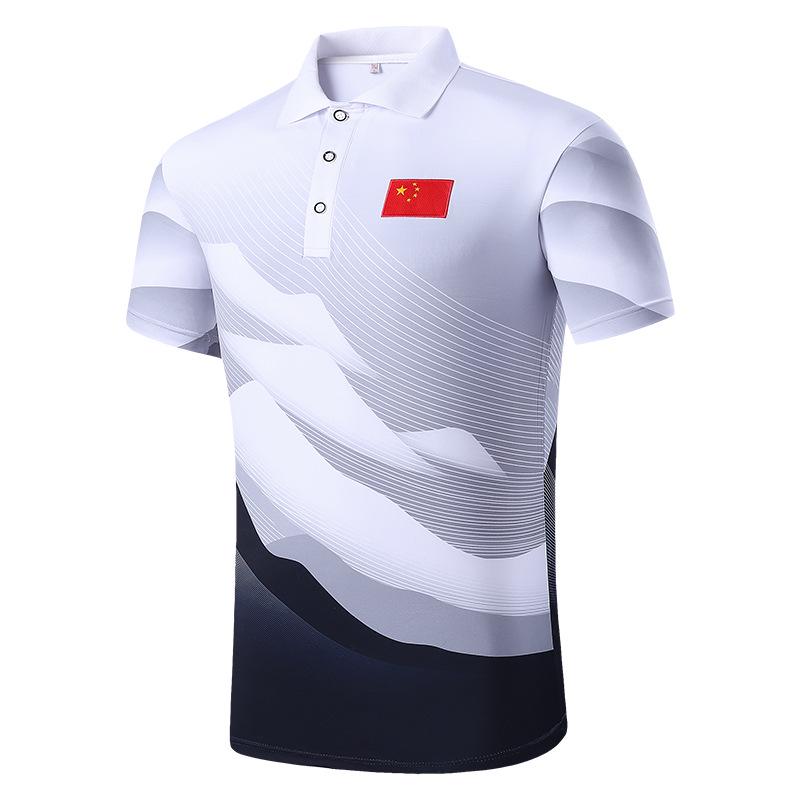 

Мужское поло с коротким рукавом с китайским флагом и логотипом команды тхэквондо XL