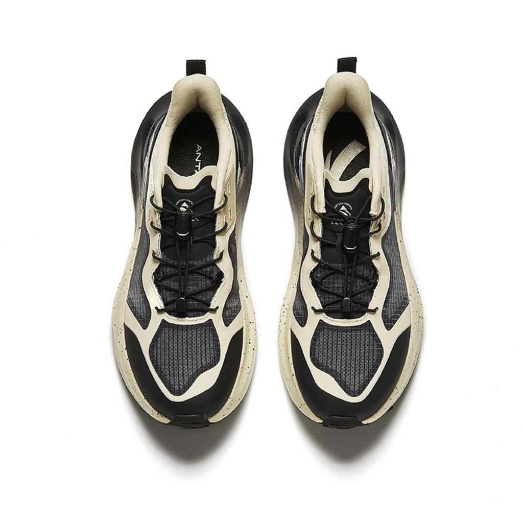 Anta Comfortable Simple Shock Absorbing Non-Slip Low-Top Casual Running Shoes Men sneaker Black Yellow 112425571-4