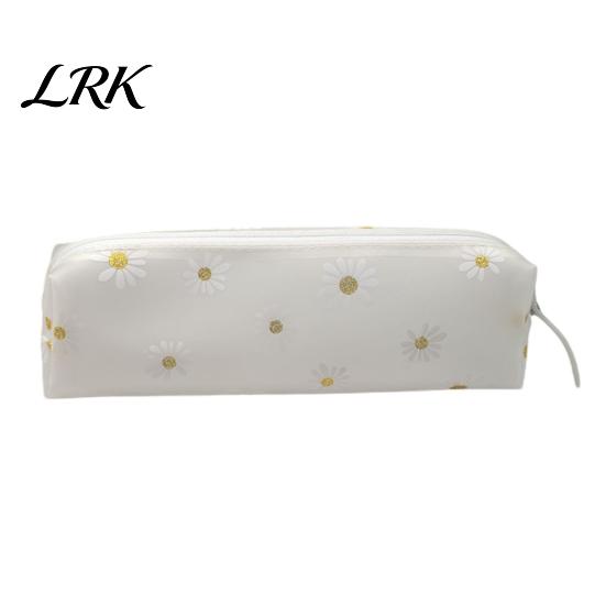 Multi-color Floral Pencil Bag Flower Case, Large Capacity PVC Pen Pouch, Portable Stationery Organizer Waterproof for Students, School Supplies Daisy
