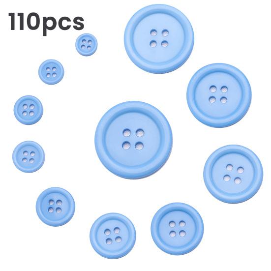 110Pcs Resin Cat Eye Buttons 9mm-30mm Four-Eye Buttons Sewing Accessories DIY