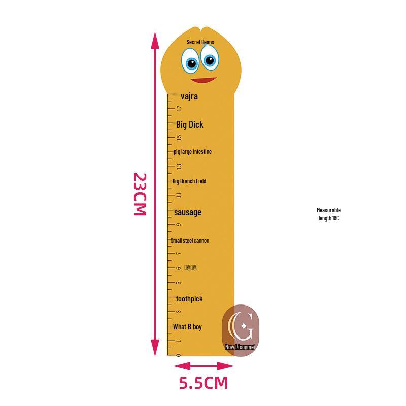 Private Cartoon Penis Measuring Tool: Length, Thickness, and Diameter Comparison Ruler for Reproductive Health