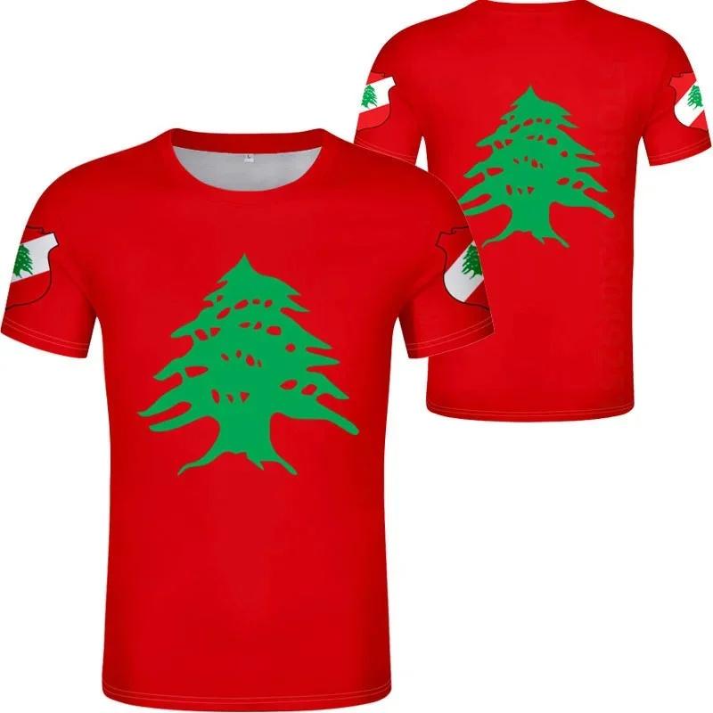 3D Print Lebanon Flag T Shirt For Men Women National Emblem Pattern T-Shirts Casual Fashion Short Sleeve O-Neck Street Loose Tee