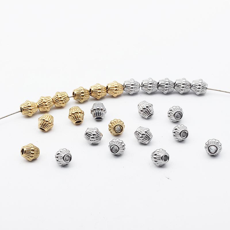Stainless Steel Lantern Spacer Beads for DIY Bracelets and Jewelry Making