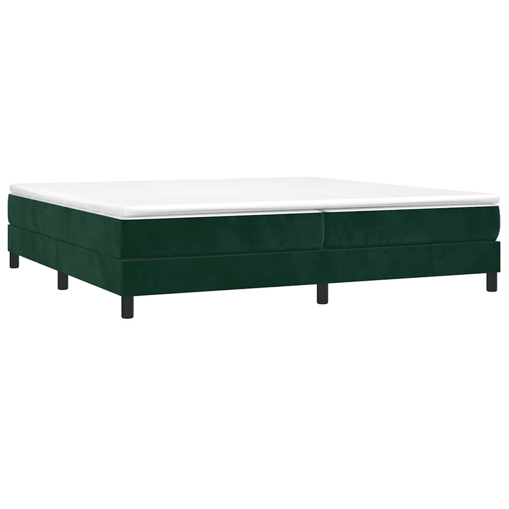 Box Spring Bed Frame Dark Green 200x200 cm Velvet