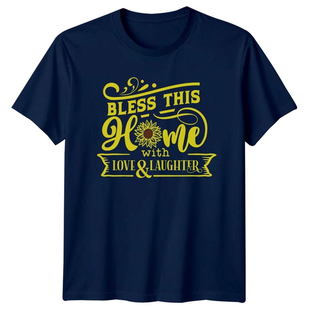 Bless This Home Sunflower TShirt Love Laughter Nature Tee