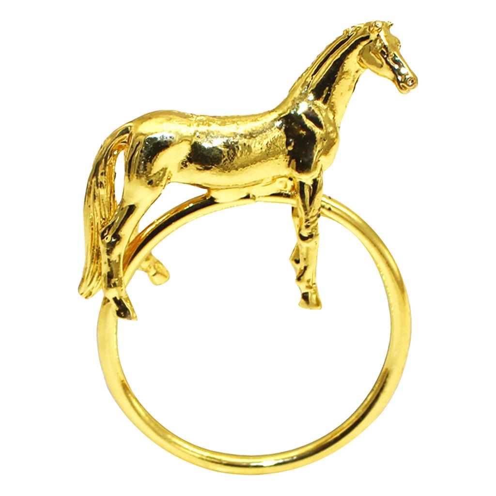 12Pcs Standing Horse Shape Napkin Ring Animal Napkin Ring Holders for Christmas Thanksgiving Banquet Decor