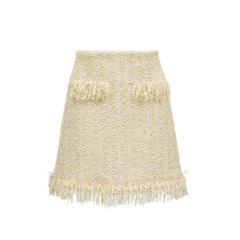 VEROMODA 2025 Spring Tassel Sequin A-Line Mini Skirt