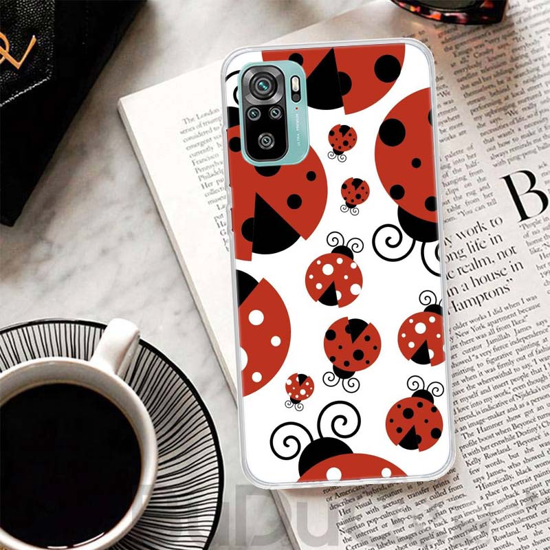 Insect Seven-Star ladybug Cover For Xiaomi Redmi Note 10 9S 9 8T 8 Pro 7 5 Mi 9T 10T 11T 12T 11 12 Lite 12X A3 A2 A1 Print Coque