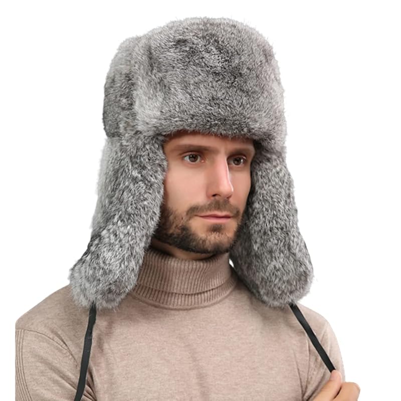 

[La Fascination] [Fasunacion] Ushanka pilot cap men s wolf gray