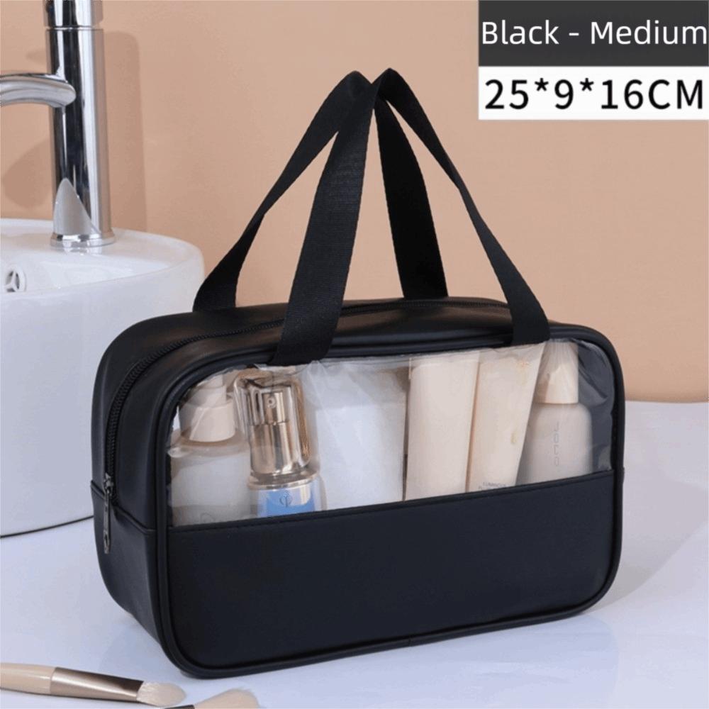 Portable Large Capacity Cosmetic Bag See-Through Zipper Clear Makeup Bag Bath Bag Travel