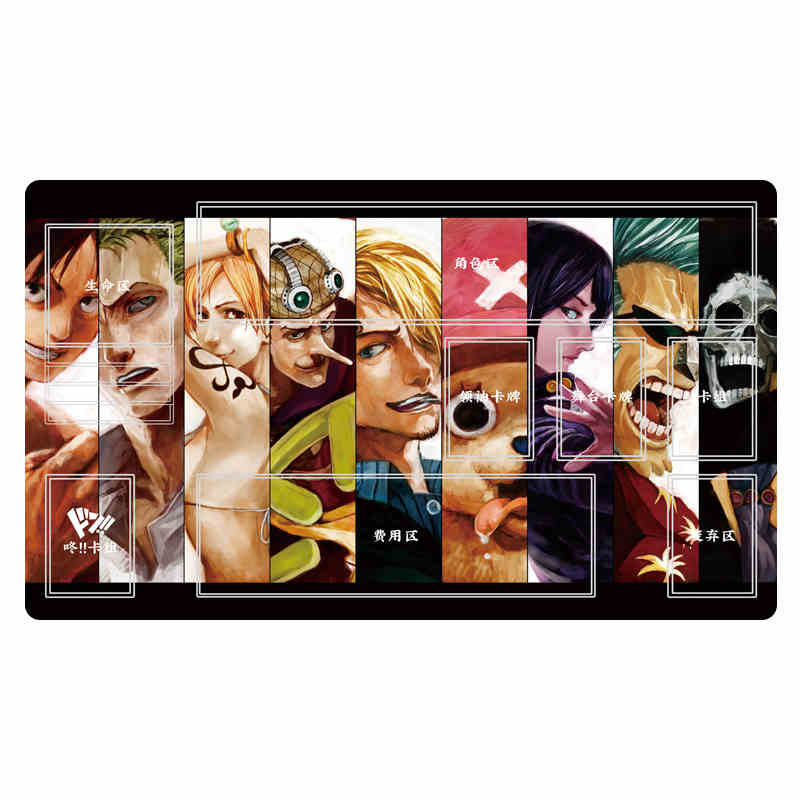 One Piece TCG Playmat with Zones Straw Hat Crew Anime Card Mat Waterproof Aesthetic Office Pad