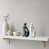 3D Printed Cat Figurine, Modern Geometric Cat Sculpture, Minimalist Art Decor for Entryway Desk Shelf, Cat Lover Home Gift