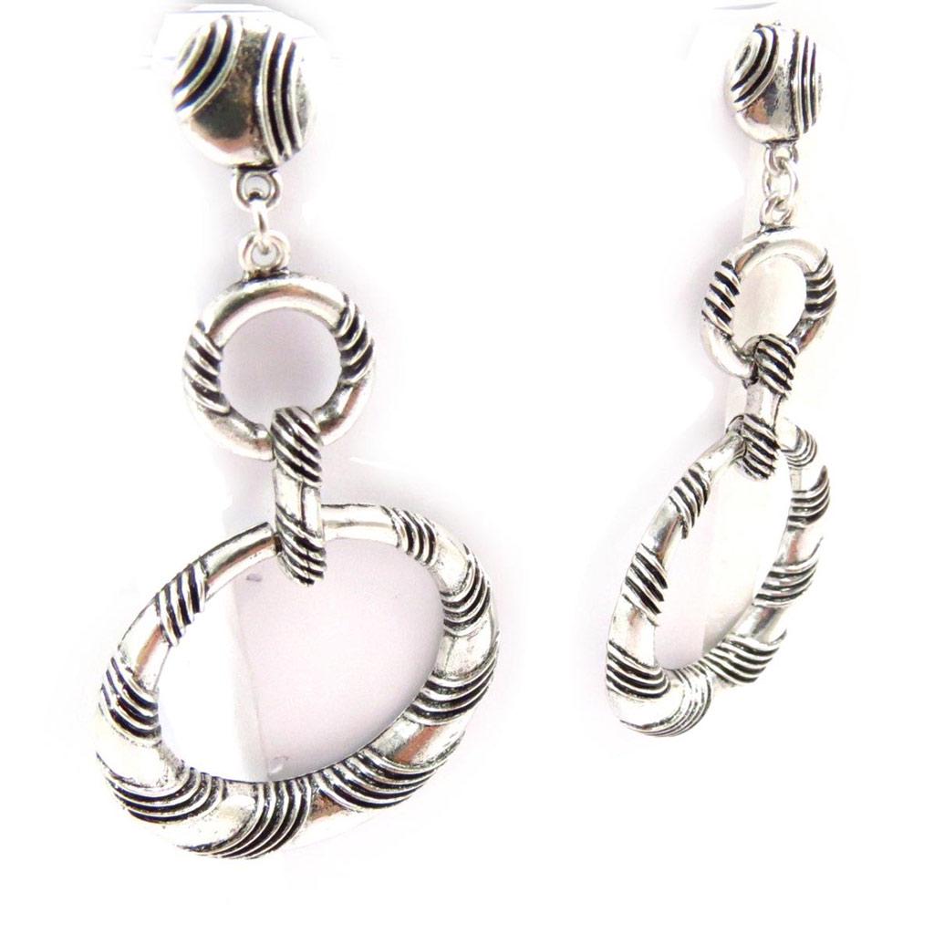 Les Trésors De Lily [J6804] - Designerøredobber 'Cunégonde' sølvfarget