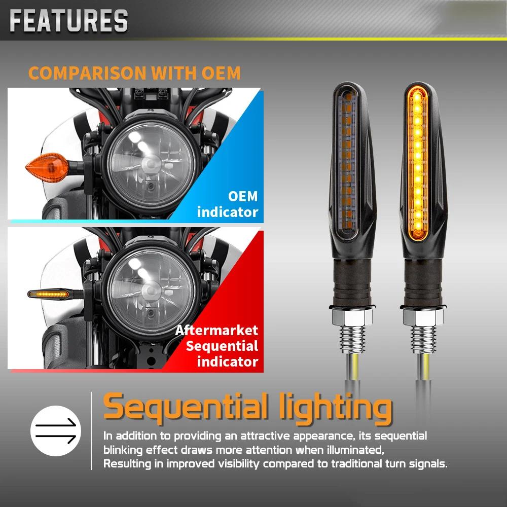2PCS,24LED,High brightness,Motorcycle Indicators Flowing Turn Signal Lights,Motorbike Turning Indicators Daytime Running Lights Brake Lights