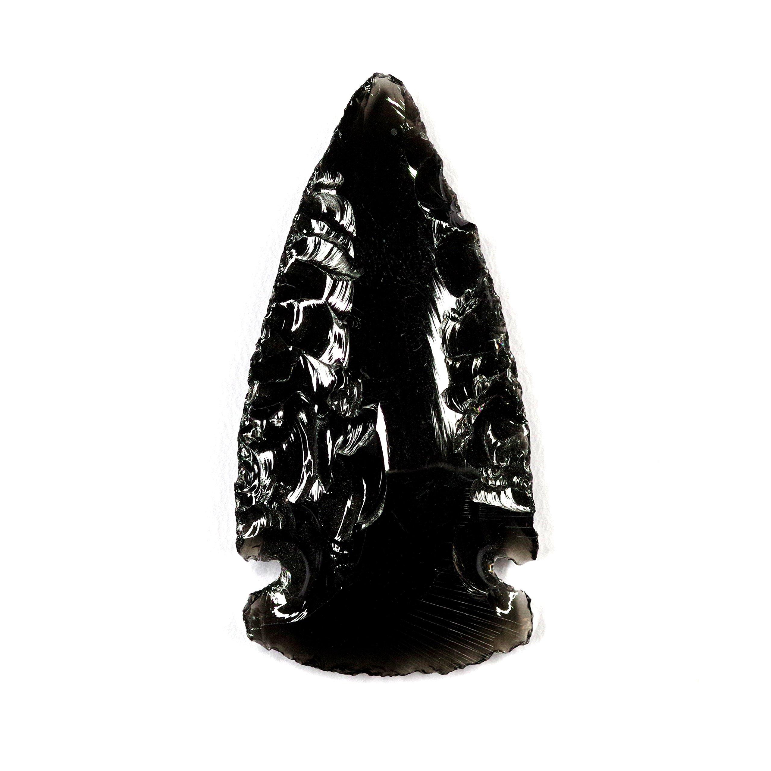 

Камень Обсидиан Каменное Лезвие [N2 Натуральный] (Наконечник стрелы/Каменный инструмент/Обсидиановый нож) / Клинок ручной ковки в форме наконечника стрелы (прибл.). 50-60мм [1 штука]