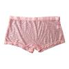 Men Boxer Underwear Low-rise Elastic Waistband Shorts Briefs Solid Color Printing U-convex Panties Breathable See-through Shorts Underwear