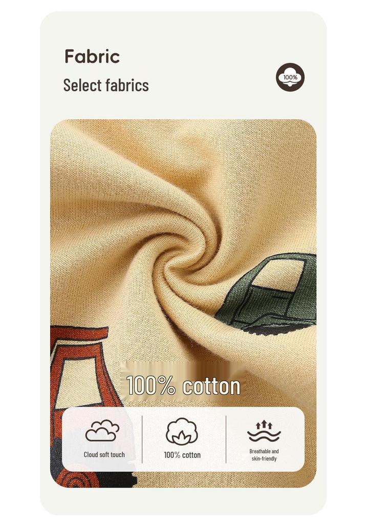 European Boys' Cartoon Car Print Joggers - Autumn Fashion for Toddlers & Kids