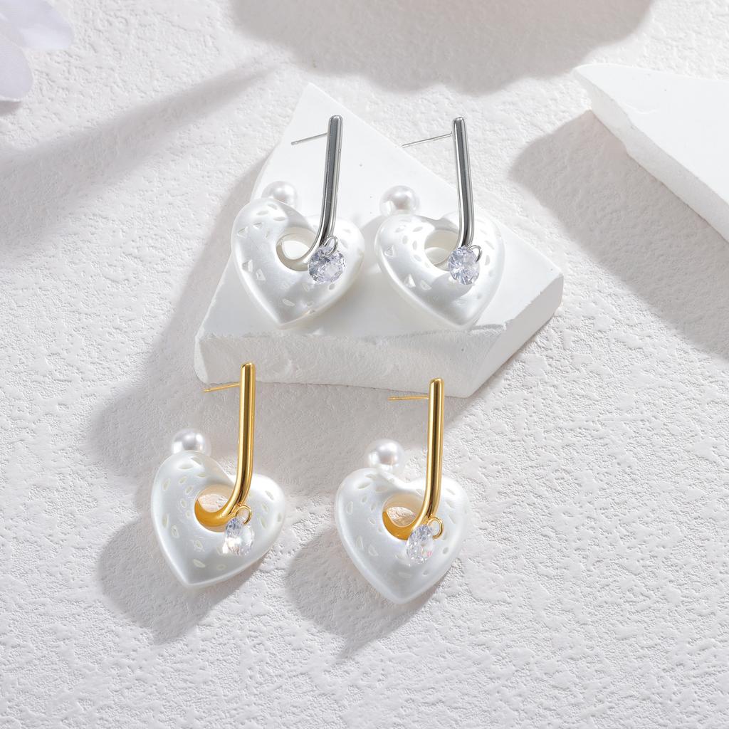 Atoztide Trendy Multiple Style Imitation Pearl Tassel Earring for Women Stainless Steel Elegant Temperament Earring Jewelry Gift