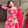 Festive Pink Floral Sharara Suit for Women
