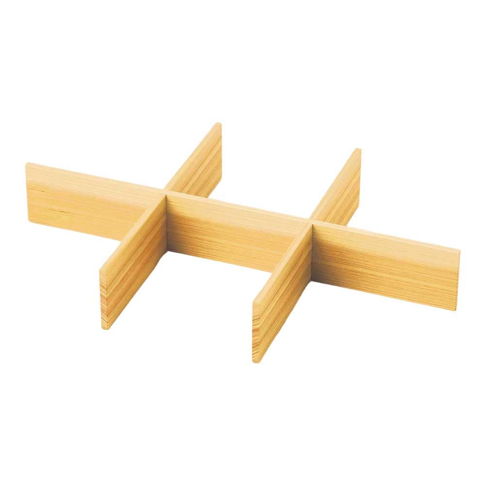 Yamaco Hinoki Enishi Serving Box with 6 Compartments x x (Japanese Cypress) (Compartments Only) 29.8 19.8 H4.5cm
