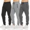 Herrsportbyxor Casual Dragkedja Fleece Fitness Löpning Enfärgade Elastisk Midjekydd Byxor Utomhussporter Enkla Casual Byxor