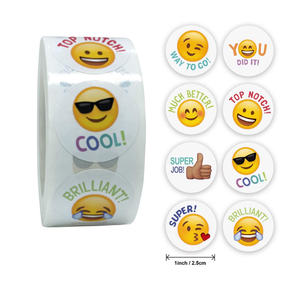 Stickers 500 Pcsroll Face Encouragement Reward Sticker Children Toy Decoration Sticker Label