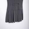 2024 Autumn Women's French V-neck Sleeveless Pleated Striped Vest Dress