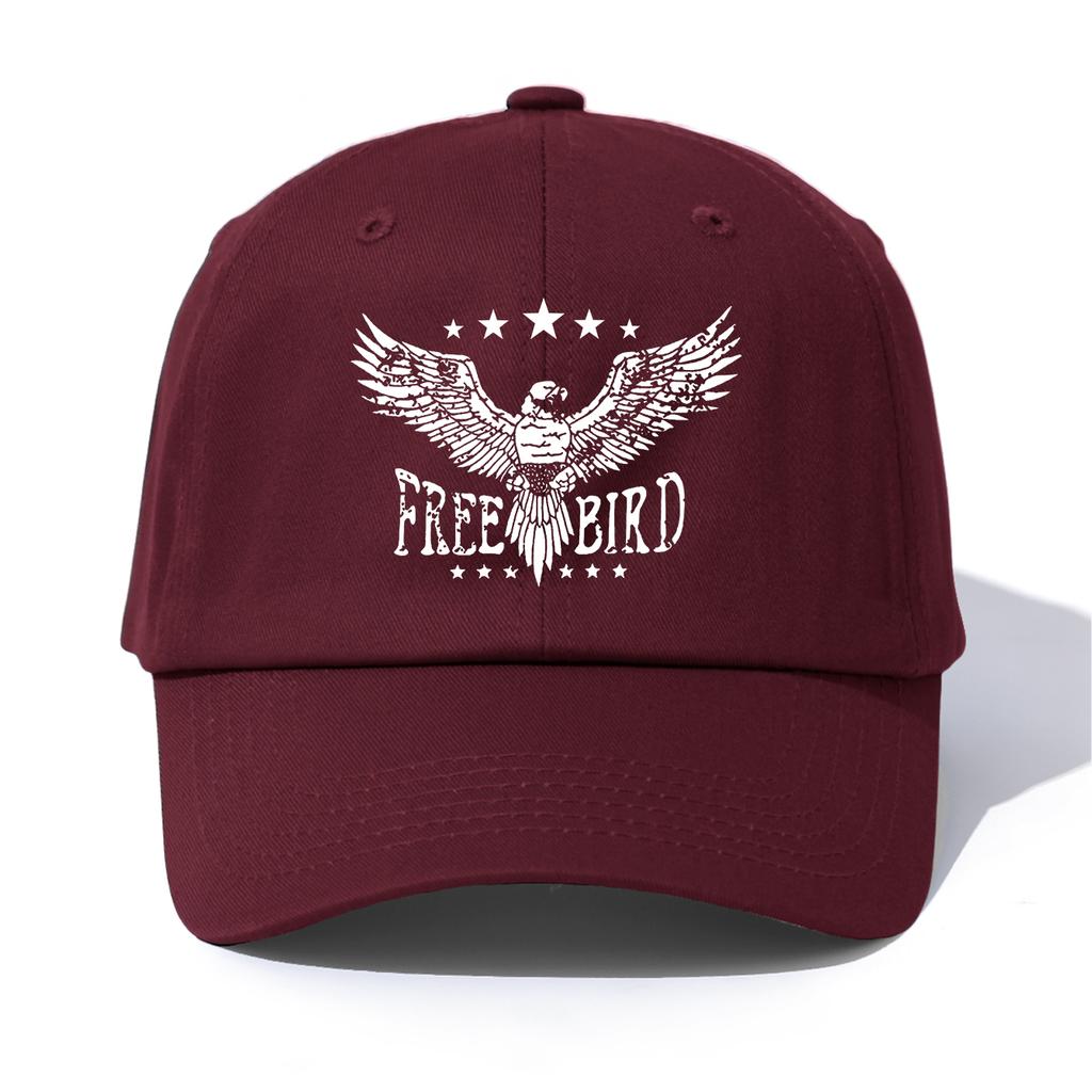 1pc FREE BIRD Print Baseball Cap for AdultsMinimalist Retro Style Casual Soft Adjustable Dad HatPerfect As Gift
