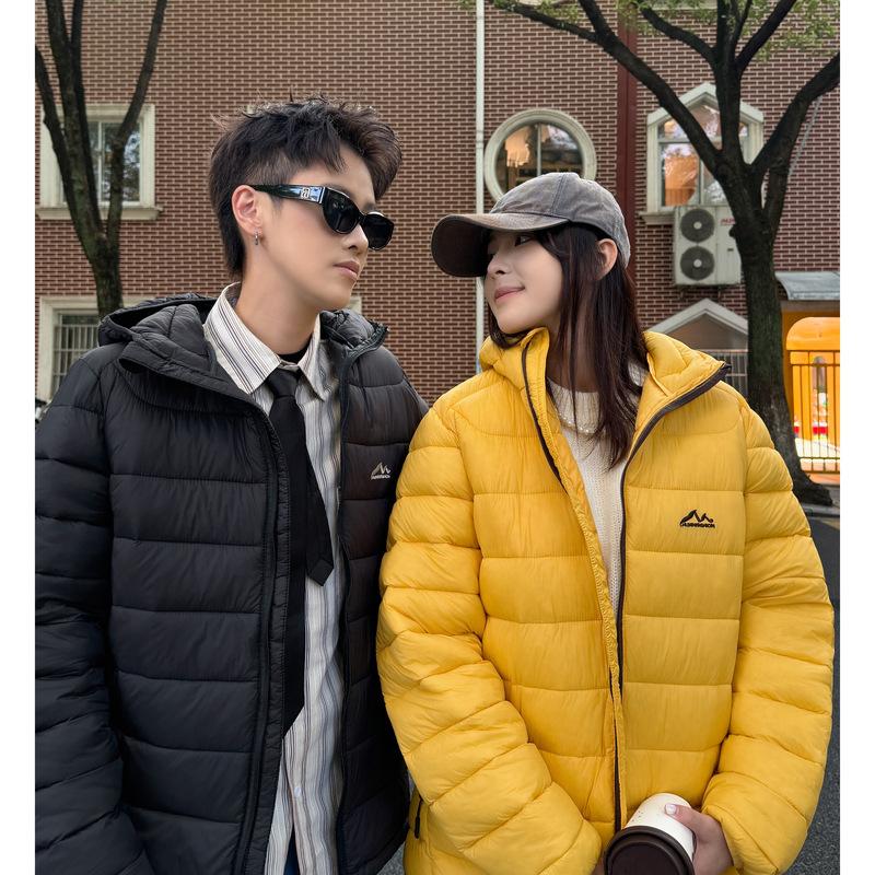 Good-looking ribs cotton clothes jacket women's autumn and winter new padded cotton hooded warm couple clothes cotton clothes tide