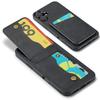 FIERRE SHANN For iPhone 16 Plus Case Card Holder Kickstand Leather RFID Blocking Back Cover