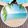 Tropical Fruit Coconut Print Round Beach Towel Microfiber Absorbent Circle Beach Blanket Hawaiian Yoga Mat Meditation Picnic Rug