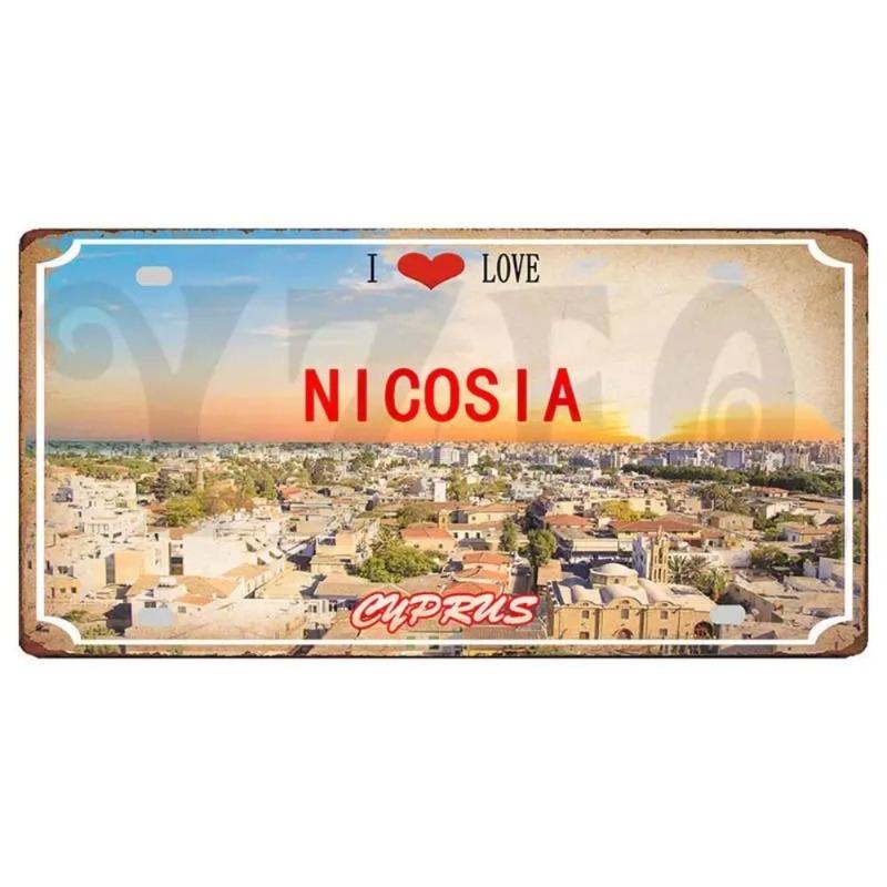 

Souvenir Metal License Plate, Car Number Sign 15x30cm