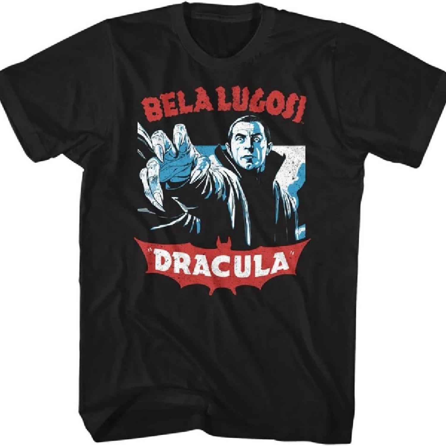 

Dracula T Shirt Bela Lugosi Dracula Reaching Adult Short Sleeve T Shirts Vintage Style Graphic Tees XXXXXL чорний