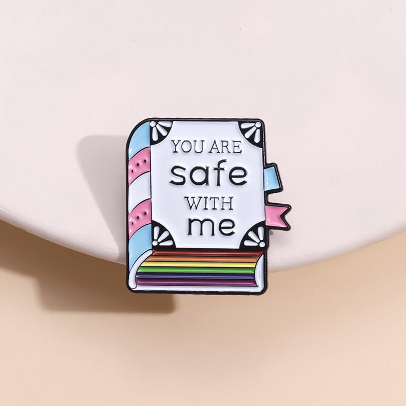 Cartoon Book Individualistic Design Brooch With Charming Letter Feature For Fashion Lovers