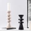 abay Yellow Travertine Style Acrylic Candlestick