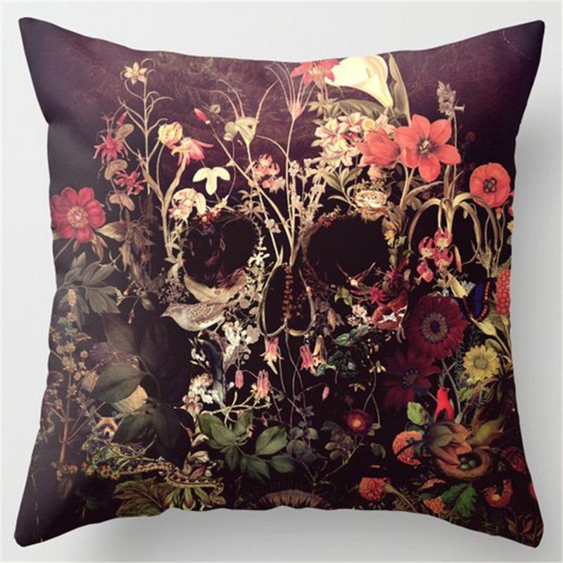 Față de pernă în talie pentru scaun de birou, în stil punk, cu craniu, pentru decorarea casei, față de pernă pentru canapea
