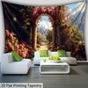 Romantic Garden Archway Digital Printing Polyester Wall Tapestry Suitable For Use In Living Rooms Bedrooms Offices Bars Party