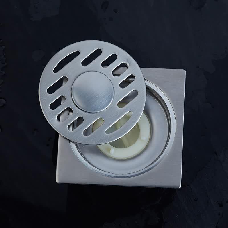 Submarine Square Brushed Stainless Steel Washing Machine Floor Drain