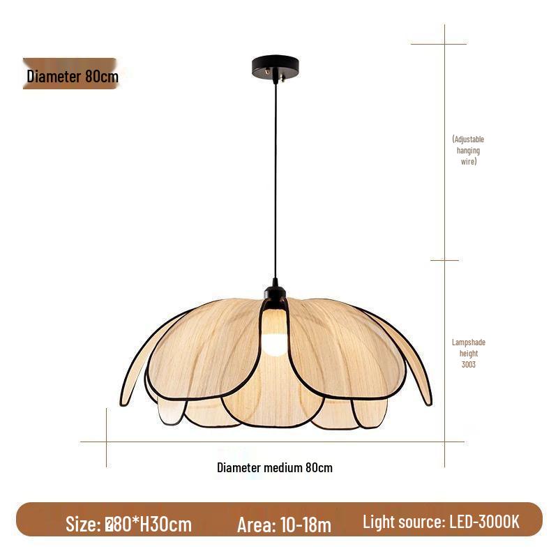 High-End Mid-Century French Cream Petal Chandelier for Living, Dining, and Bedroom