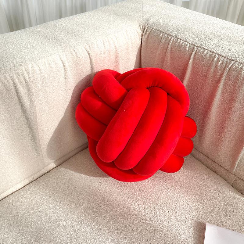 Soft Throw Pillow Hand Knot Cushion Sofa Round Handmade Knotted Ball Car Bedding Stuffed Pillow Bed Living Room Chair Home