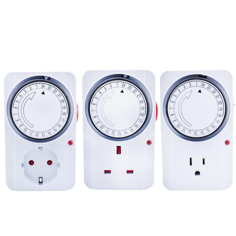 Universal Mechanical Timer Switch for UK, US, and German Standards - Smart Home Time-Controlled Socket