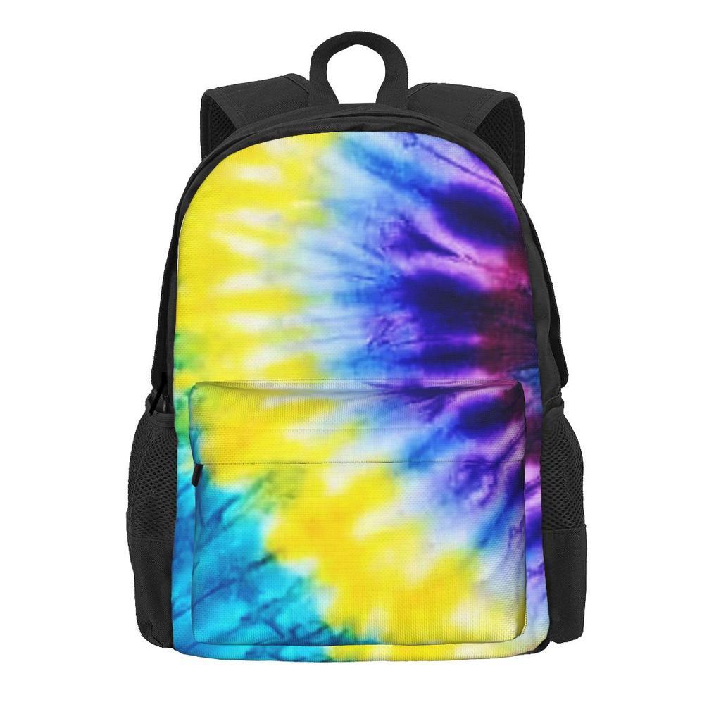 Blue Tie Dye Backpack Abstract Art Print Camping Backpacks Women Men Kawaii School Bags High Quality Breathable Rucksack