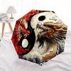 1pc YinYang Dragons Automatic Folding Umbrella, 8-Rib Sturdy Canopy, Portable Travel Umbrella for Outdoor Use, Perfect Hallowe