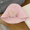 Korean Cute Plush Star Knitted Bucket Hat Female Autumn And Winter Big Head Circumference Shows Small Face Sweet Versatile Basin Hat Tide